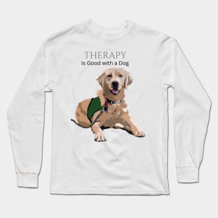 Therapy Dog Green Long Sleeve T-Shirt